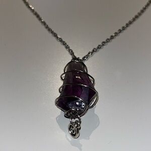 Amethyst Wrapped Crystal Pendant